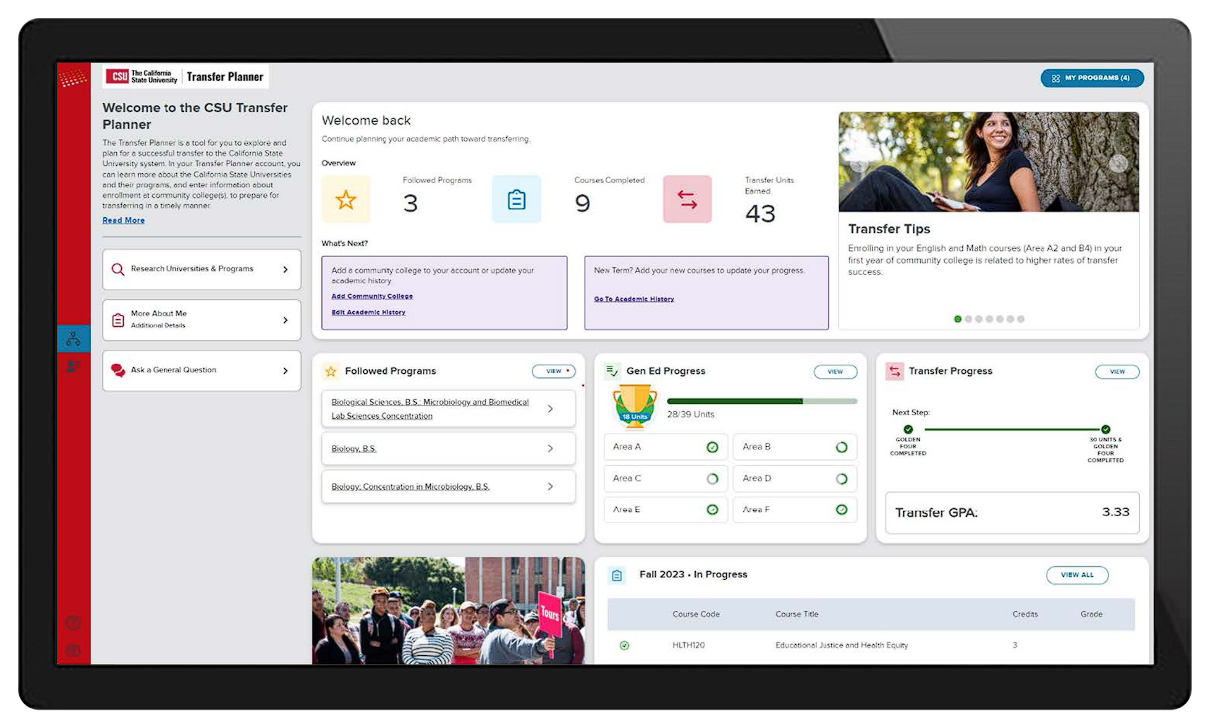 Overview of CSU Transfer Planner Portal